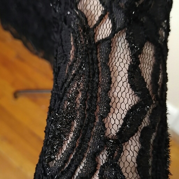 Liberty Love little black bell sleeve sparkle lace dress size small - Picture 4 of 8